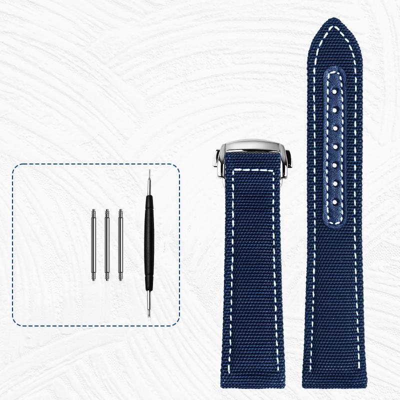 

Нейлоновий ремінець для браслета Omega Hamilton Полотняний міцний ремінець для годинника 20 мм 22 мм Зручний шкіряний ремінець, нижня складна пряжка 22mm