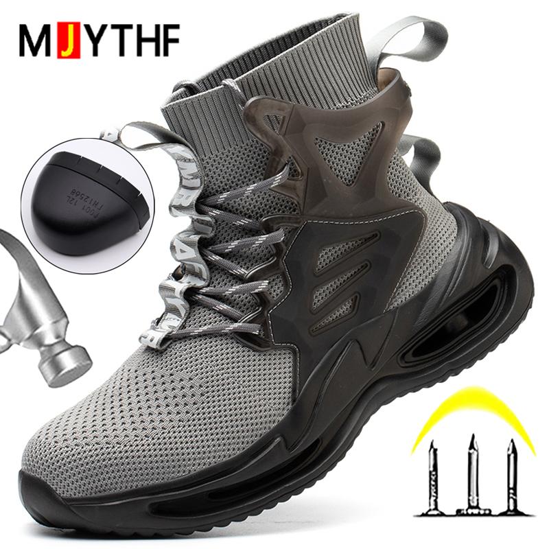 Fashion Sneakers Men Boots Steel Toe Shoes Work Boots Safety Shoes Men Puncture-Proof Protection Shoes Work Sneakers Security