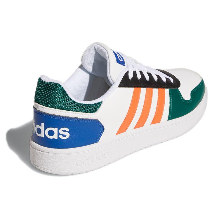 Adidas Neo Hoops 2.0 Durable Low-Top Retro Basketball Shoes Men Sneakers White Green Orange GY5898