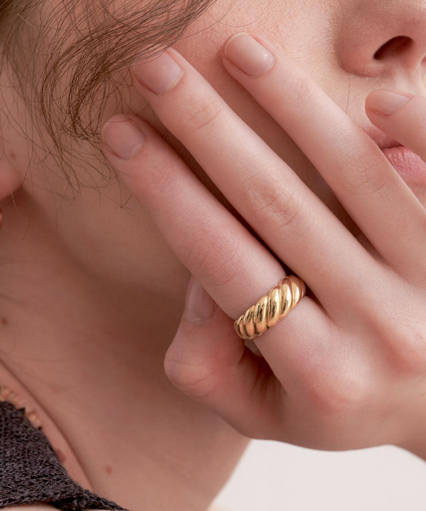 Halden Bold Rope Ring (R002_Gold)