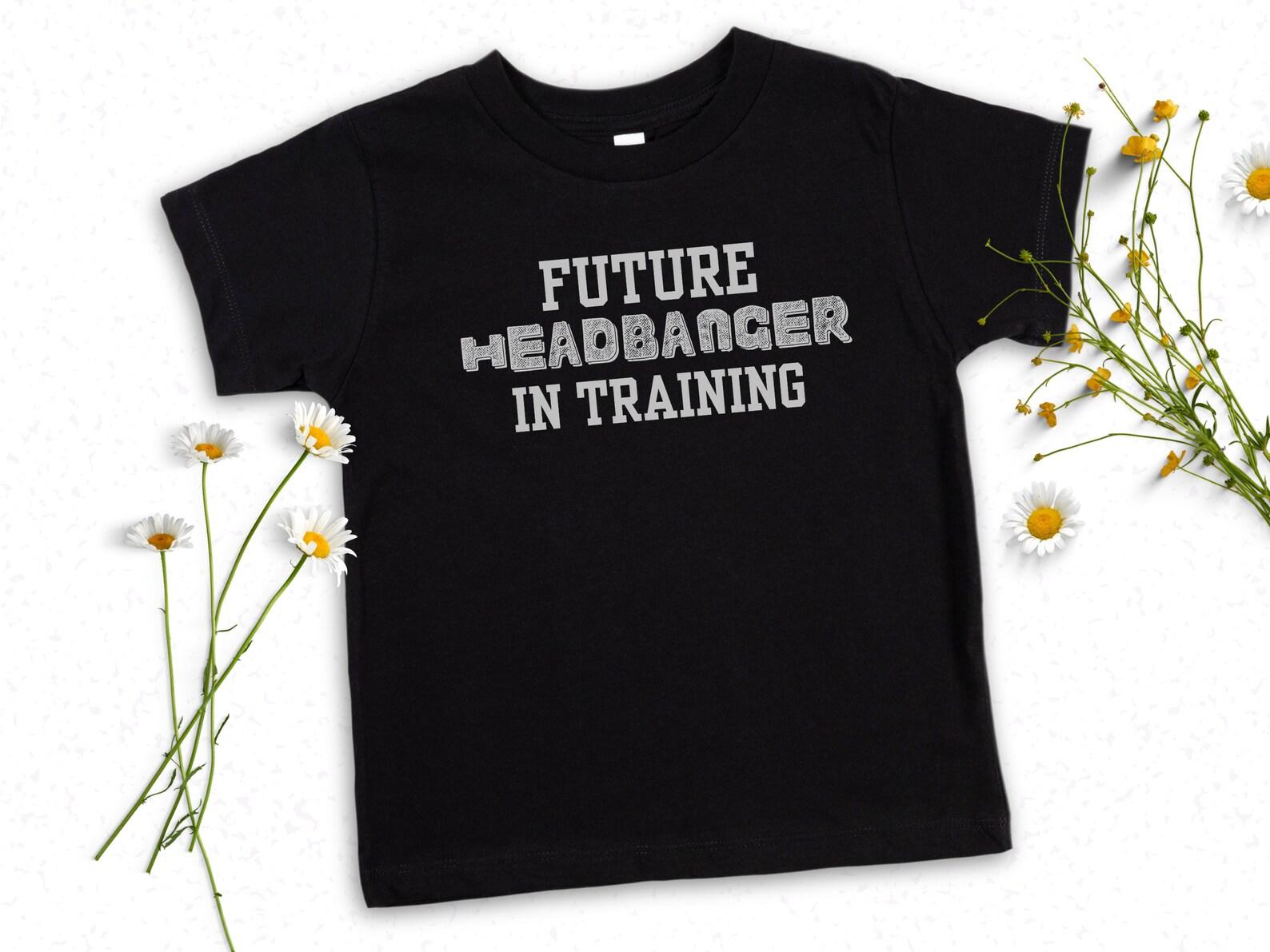 Kid s Funny Heavy Metal Shirt, Future Metalhead Unisex Rocker Tshirt, Rock and Roll Edgy Band T-Shirt, Child s First Concert Graphic Tee 140