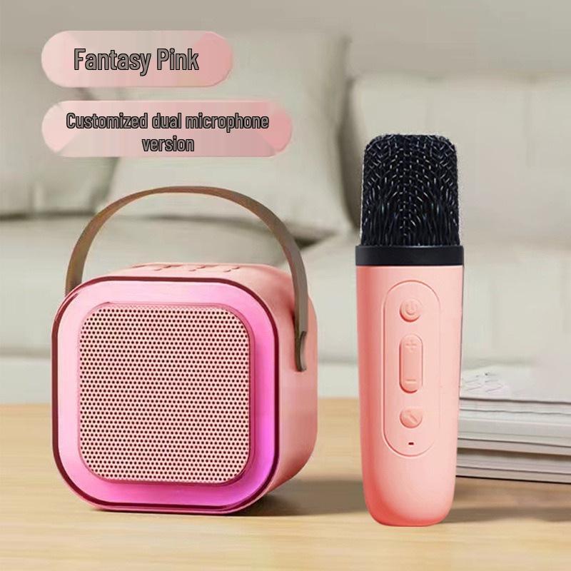 K12 Portable Bluetooth Microphone & All-in-One KTV Speaker: High-Quality Mini Speaker for Home, Outdoor, and Family Use
