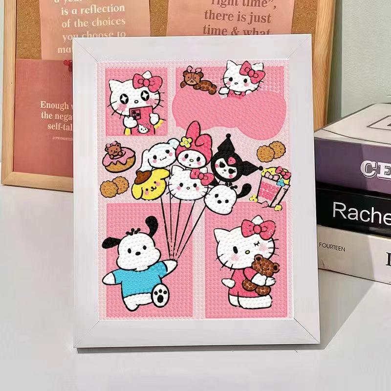 Kuromi Cartoon Diamond Painting Kit: Peace & Joy DIY Gift for Students and Kids.