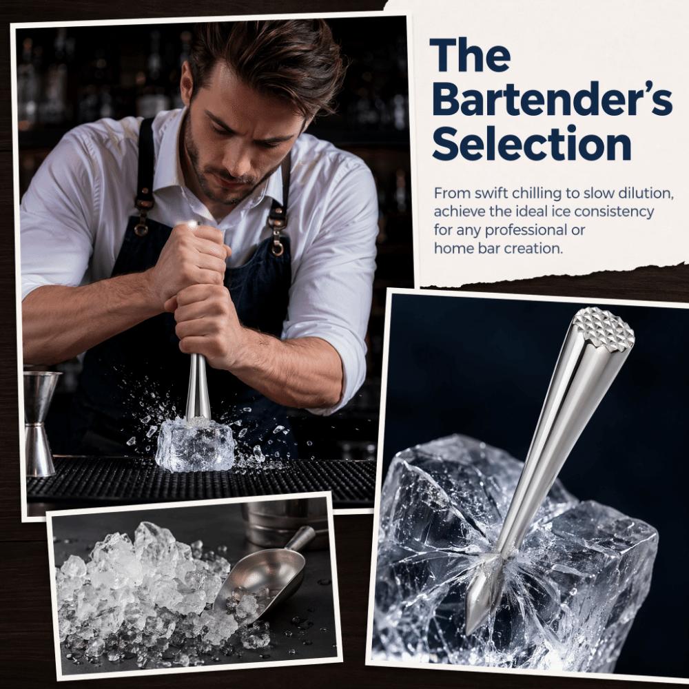 Metal Metal Ice Chipper Manual Operation Ice Pick Tool Multifunctional Ice Crusher Stick Bartender