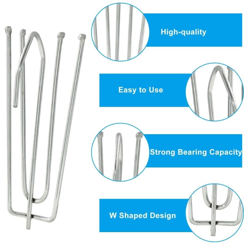 Stainless Steel Drapery Hook and Pin 4 Prongs Curtain Pleat Tape Hooks,Pinch Pleat Curtain Hooks for Pleated Drape