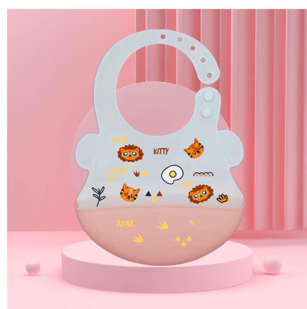 Waterproof Silicone Baby Bib - Large, Wash-Free, Drool & Meal Bib for Newborns and Children