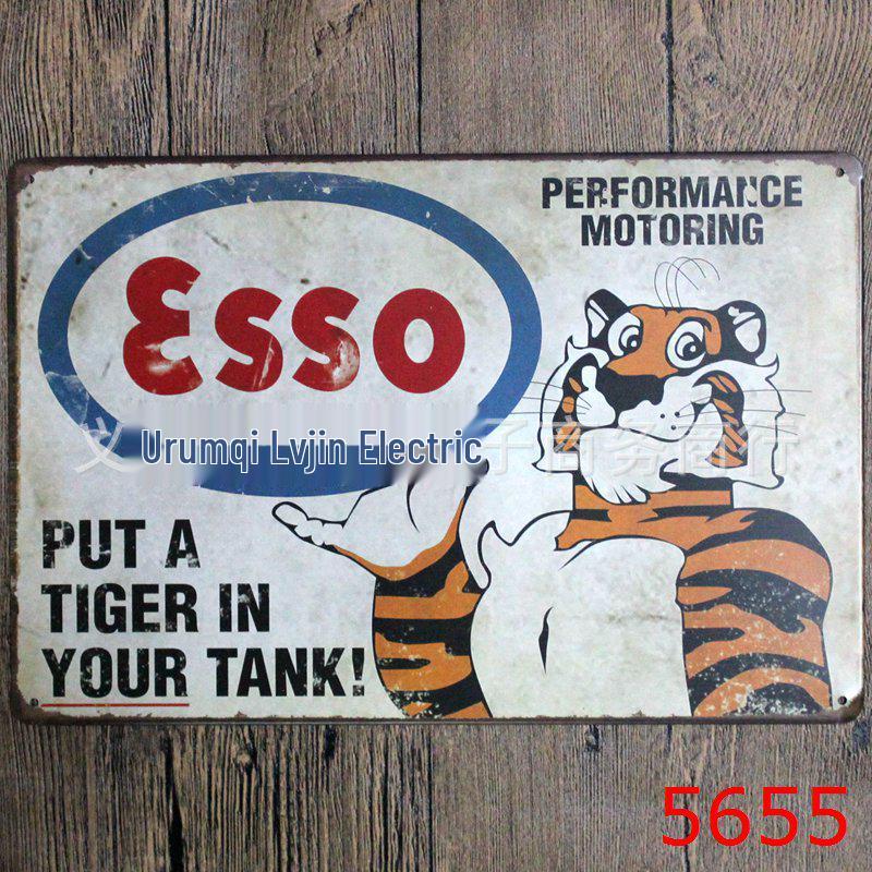 Retro Motorcycle Tin Painting for Home Decor - Frameless Wall Art for Bar or Hotel