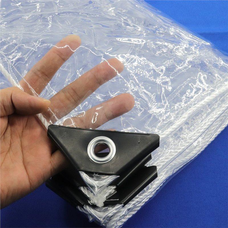 Premium-Clear PVC Tarpaulin Transparent Waterproof Balcony Tarp Garden Plants Cover Rainproof Material
