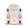 Easter Wooden Table Sign - Cute Bunny Pattern Decorative Plaque, Spring Centerpiece & Shelf Decor For Home,  Gift