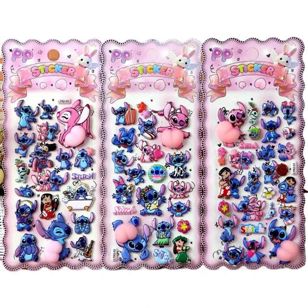 Disney Stitch Soft Pinched Happy Buttocks Sticker Children's Decompression 3D Bubble Sticker Phone Case Decoration Sticker