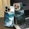 Mountain Misty Forest Phone Case for iPhone 17 17Air 16 15 14 13 12 11 Pro Max Plus Colorful Silver