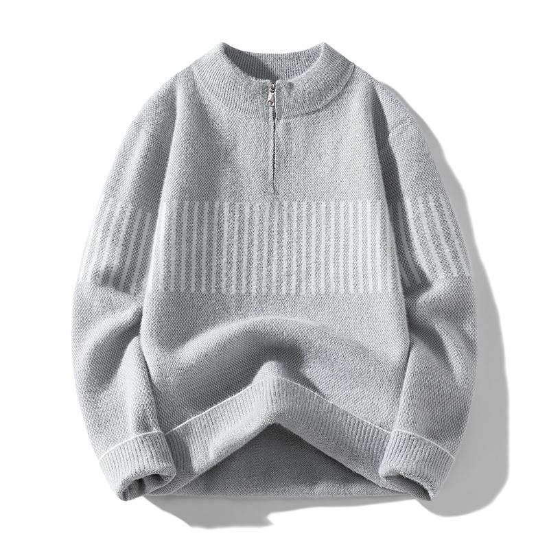 

Свитер с круглым вырезом, пуловер на молнии, длинный рукав, регулировка, контраст, четырнадцать, повседневный топ L белый