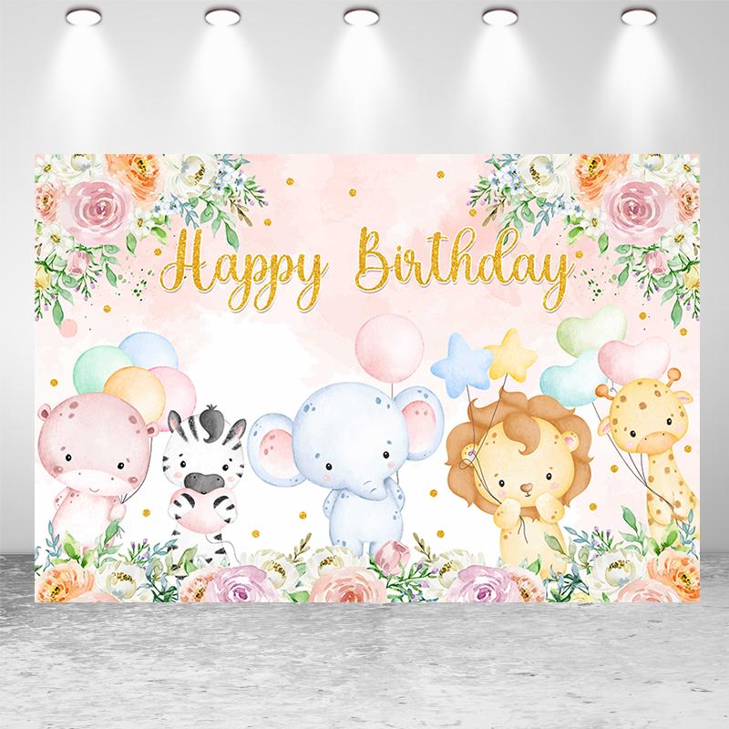 Safari Wild One Birthday Photography Backdrop Jungle Animals 1st Birthday Party Newborn Baby Room Wall Gifts Custom Background