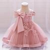 New Children's One-Shoulder Pearl Embroidered Princess Dress for Summer