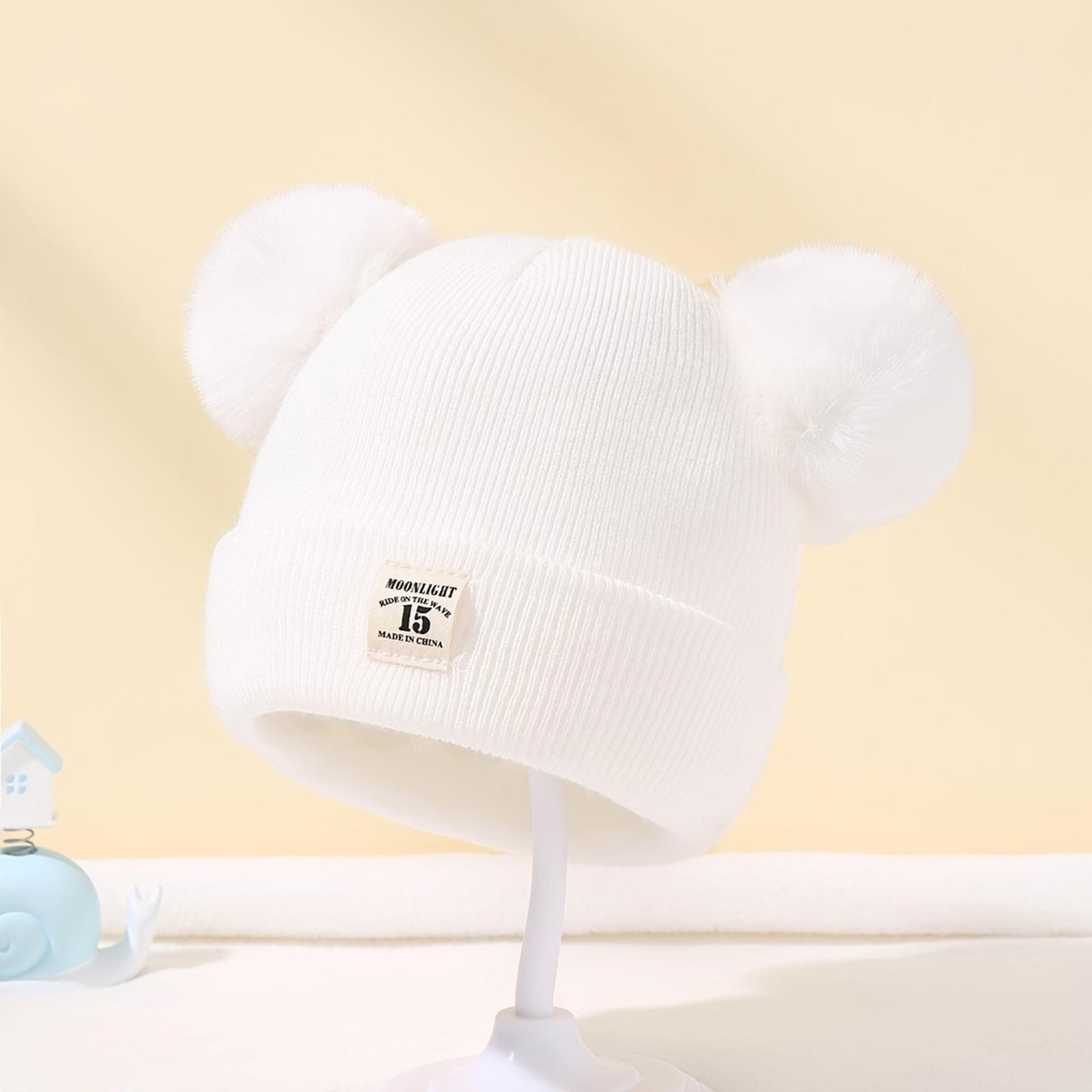 

Winter Baby Hats Keep Warm For Both Male And Female Babies. And Winter Fetal Hats Are Used For Infants, Newborns, And Double Babies One Size білий