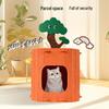 Semi-Enclosed Washable Felt Cat Bed: Warm, Comfortable, and Private Resting Nest for Cats.