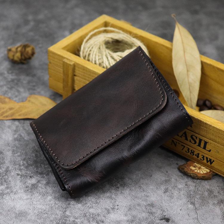 Vintage Vegetable Tanned Cowhide Accordion Card Holder and Simple Driver's License Case