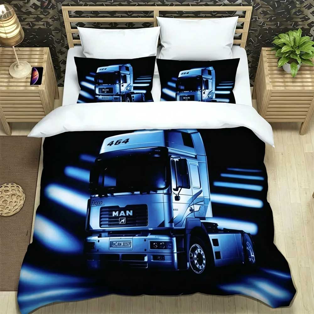 3D Cartoon Man truck Retro printed Bedding Sets exquisite bed supplies set duvet cover comforter set bedding set birthday Gift