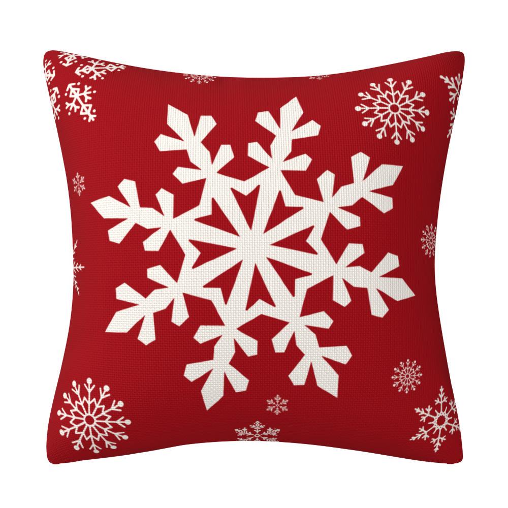 Red Christmas Snowflake Pillow Case Home Sofa Cushion Cover Festive Ornament Pillow Premium Durable Quality Useful 45 * 45Cm (excluding pillow core)