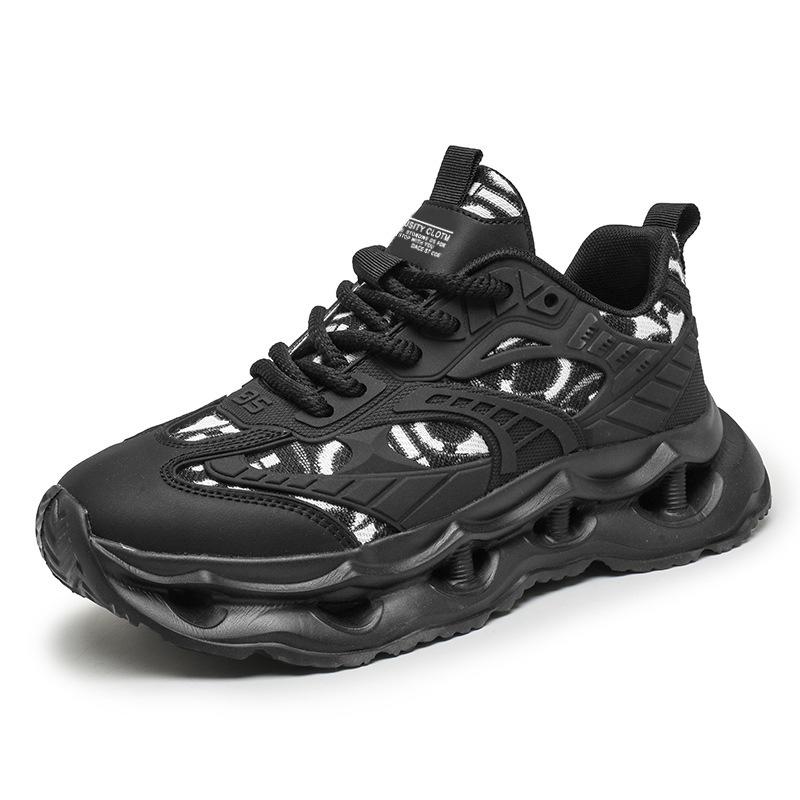 

Men s shoes new Korean version breathable youth sports leisure running thick sole increases old age 39 чёрный
