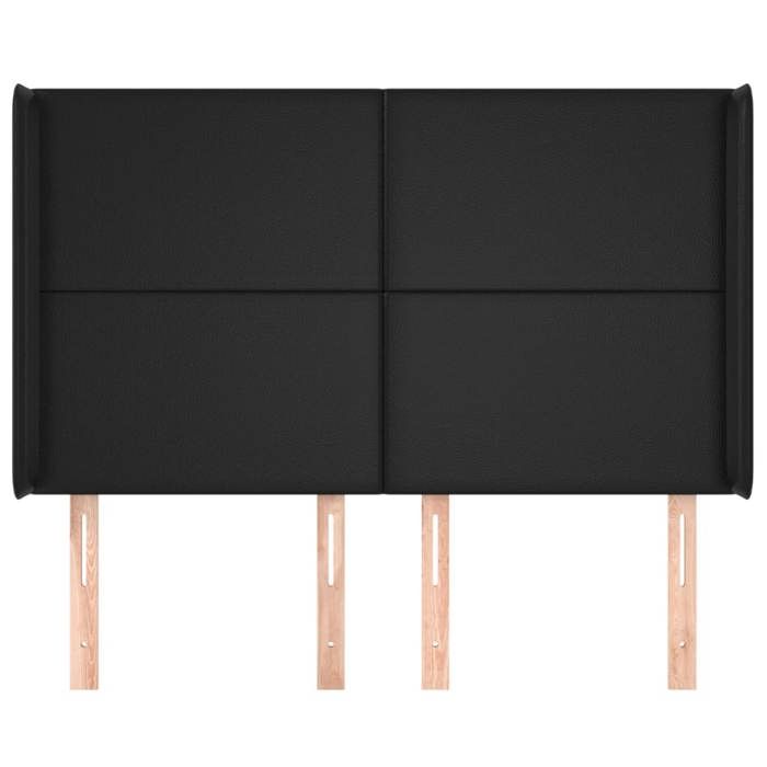 Tête de lit - MAISON EXCLUSIVE - Avec oreilles - Noir - Similicuir - Hauteur réglable