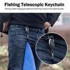 4pcs Fishing Retractable Keychain Creative Easy Pull Button Keyring Anti Loss and Anti-theft Outdoor Climbing Buckle Retractable