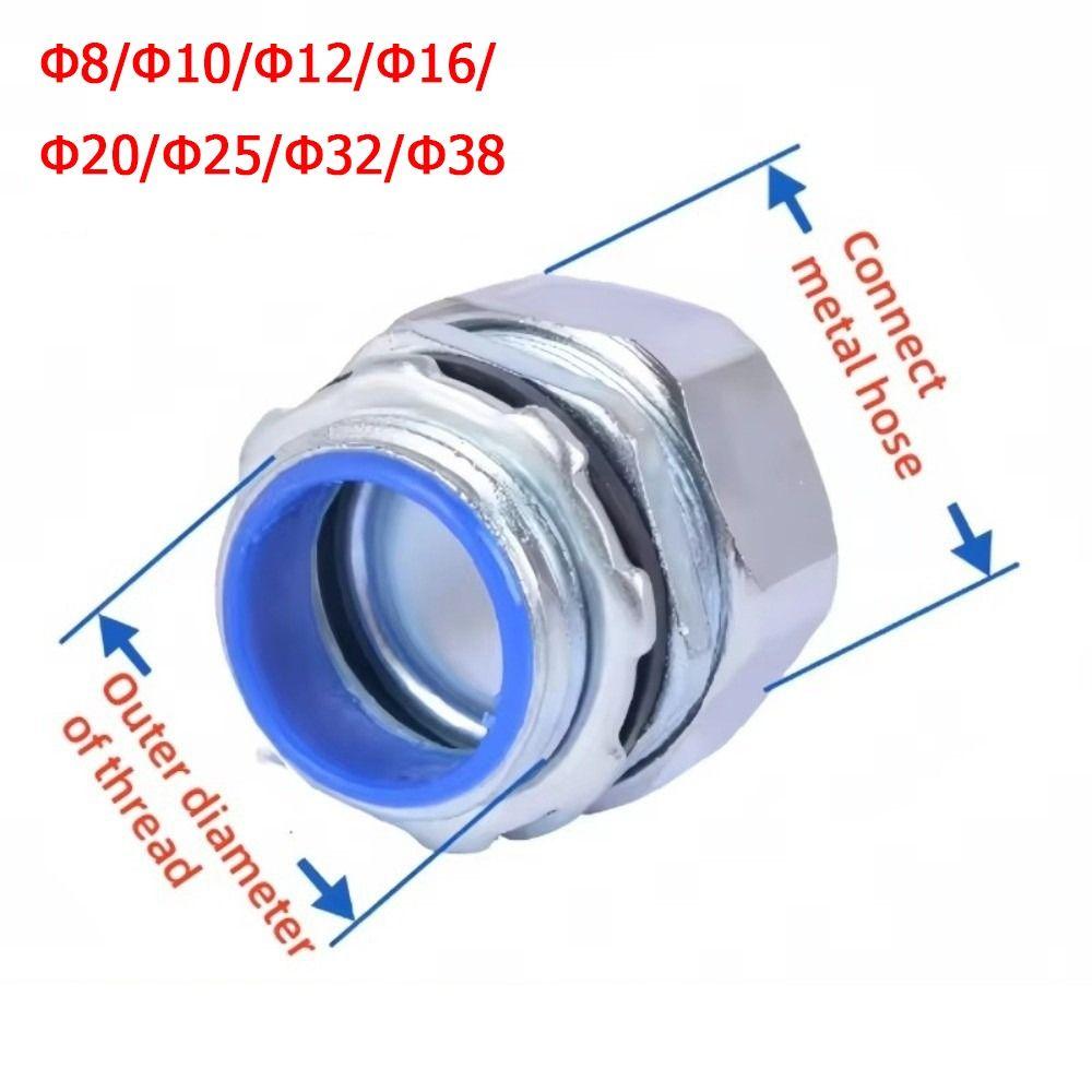 Plastic Coated Threaded Corrugated Pipe Connector Galvanized Wear Resistant Hose Joint Hexagon Head Threaded
