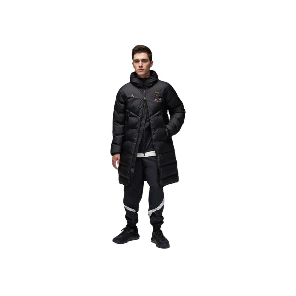 Jordan Paris Saint-Germain Strike Windrunner Storm-FIT Hooded Warm Waterproof Long Sleeve Parka Men Outerwear Black Rust-Pink FV3550-011