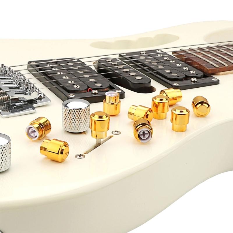 10Pcs Guitar Gold Plastic Barrel Switch Tip Electric Guitar Bass Knobs Potentiometer Cap Instrument Accessories