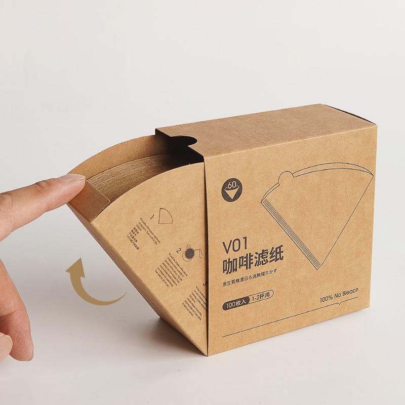 40/100 Stück verpacktes feines Kaffeefilterpapier Handgefertigte Kaffeeliebhaber natürlich ungebleicht Einweg hochdurchlässig Kaffee fi