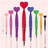 12pcs Valentine's Day Heart Shape Pens Black Gel Ink Rollerball Pens For Office School Supplies Gift Kids Ballpoint Pens