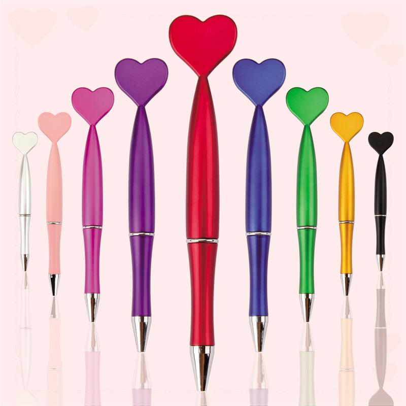 12pcs Valentine's Day Heart Shape Pens Black Gel Ink Rollerball Pens For Office School Supplies Gift Kids Ballpoint Pens