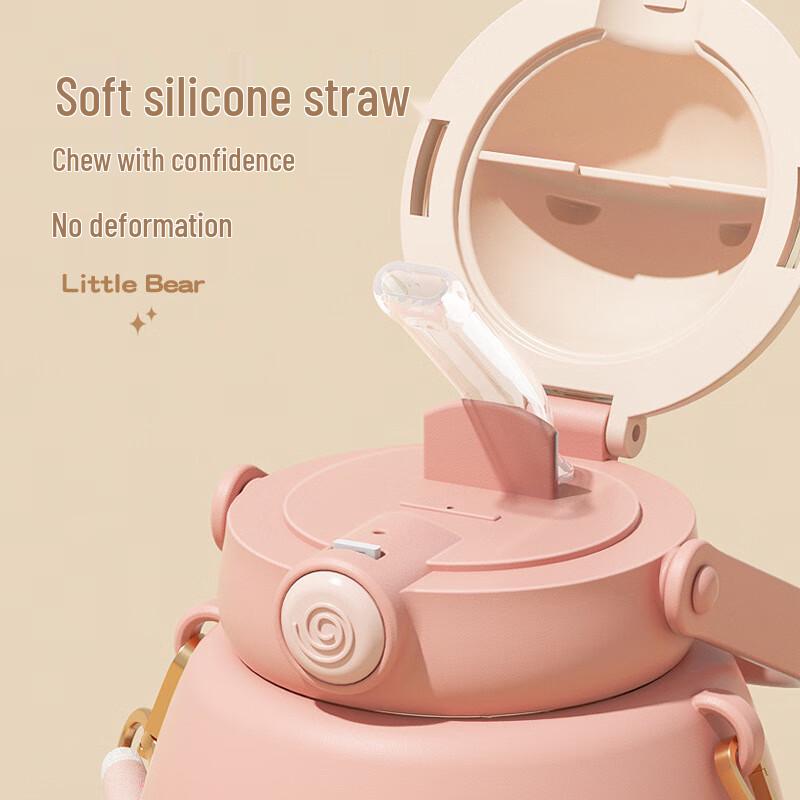 Kids' Large Capacity Plastic Water Bottle with Straw