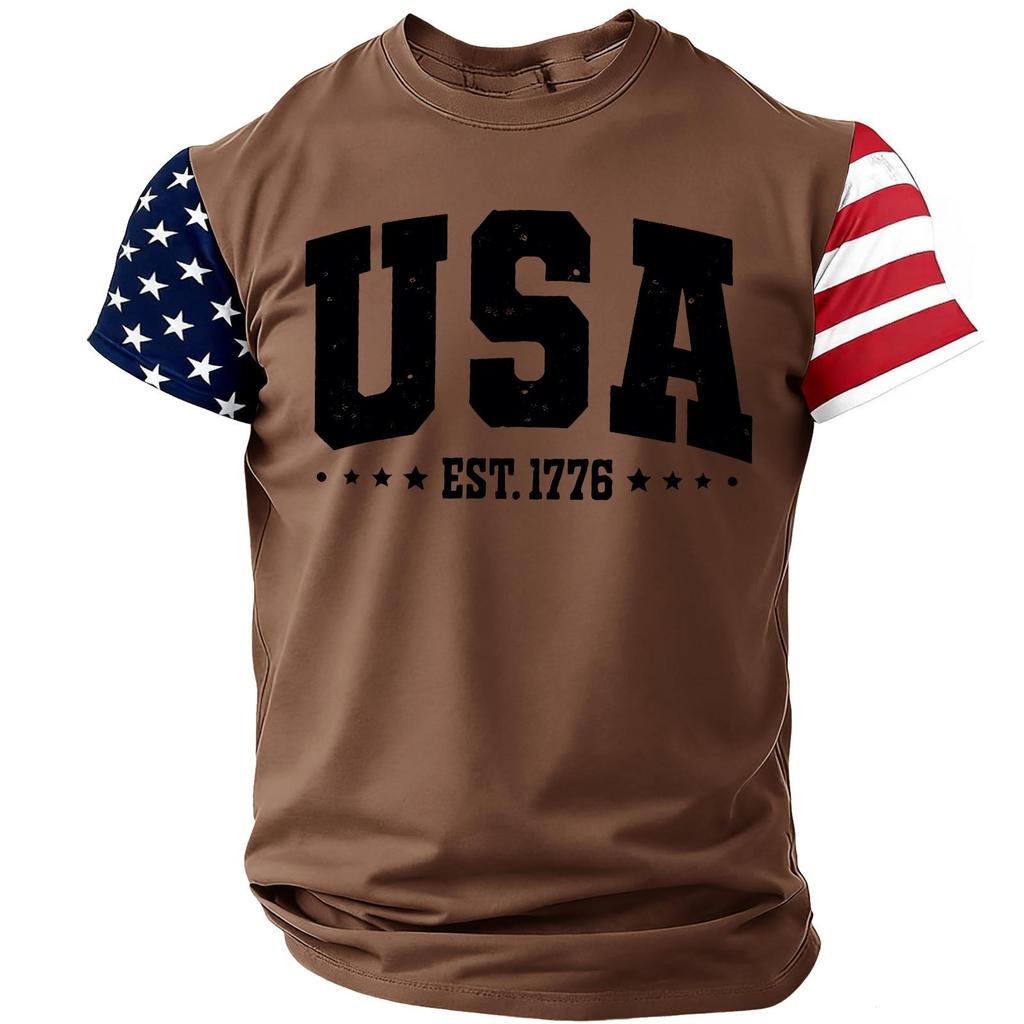 Men's Casual Round Neck Lightweight Breathable Short-Sleeve Top