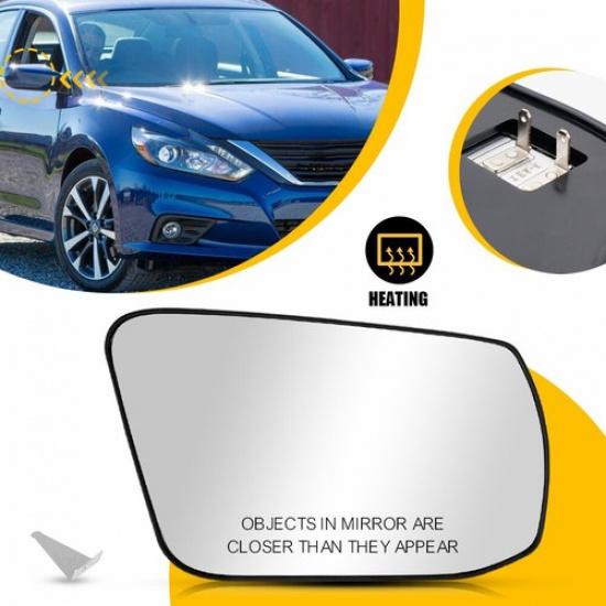 Mirror Glass 2013-2018 For Altima Nissan Sedan With Backing Plate Passenger Side