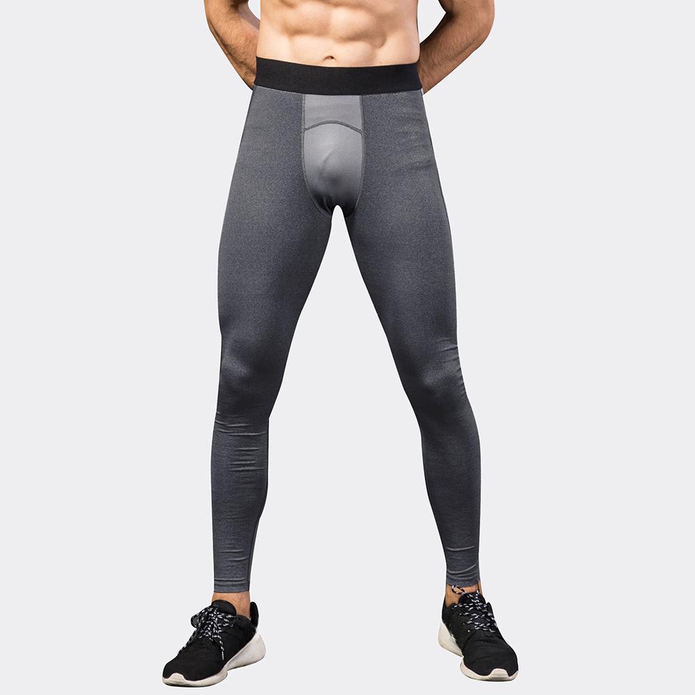 Men's Black Sports Pants Tight Training Active Pants & Tights Fitness Running Mesh Splicing Speed Drying Elastic Tight Pants 1040
