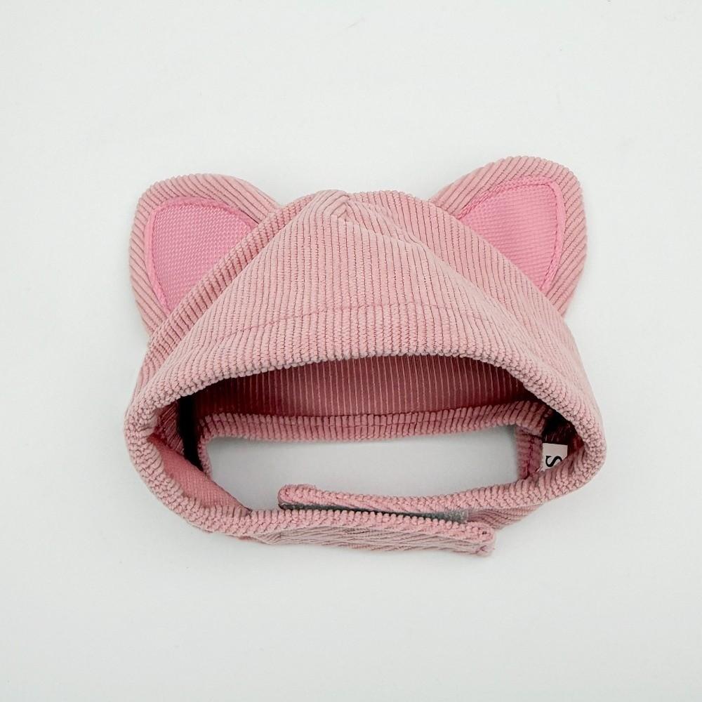 Lightweight Pet Headgear Adjustable Velcro Sun Protection Hood Cute Cat Ear Hat Outdoor Travel