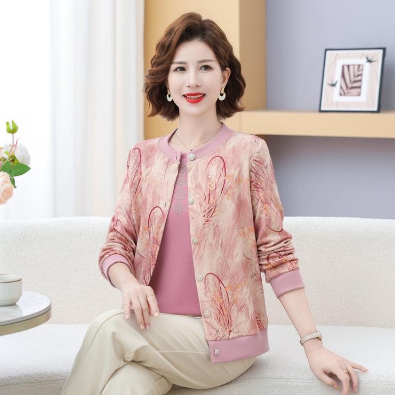 

Young Mother s 2026 Spring & Autumn Fashion Set: Stylish Mid-Aged Women s Two-Piece Base Layer Top XL [90-105 kg]