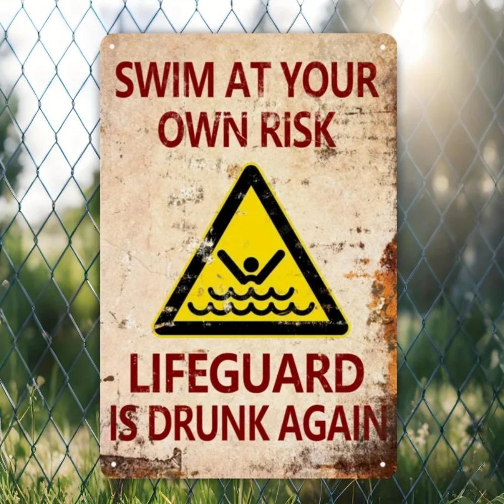 Lifeguard Rules Tin Metal Sign Pool Wall Decor Funny Warning Aluminum Xcm