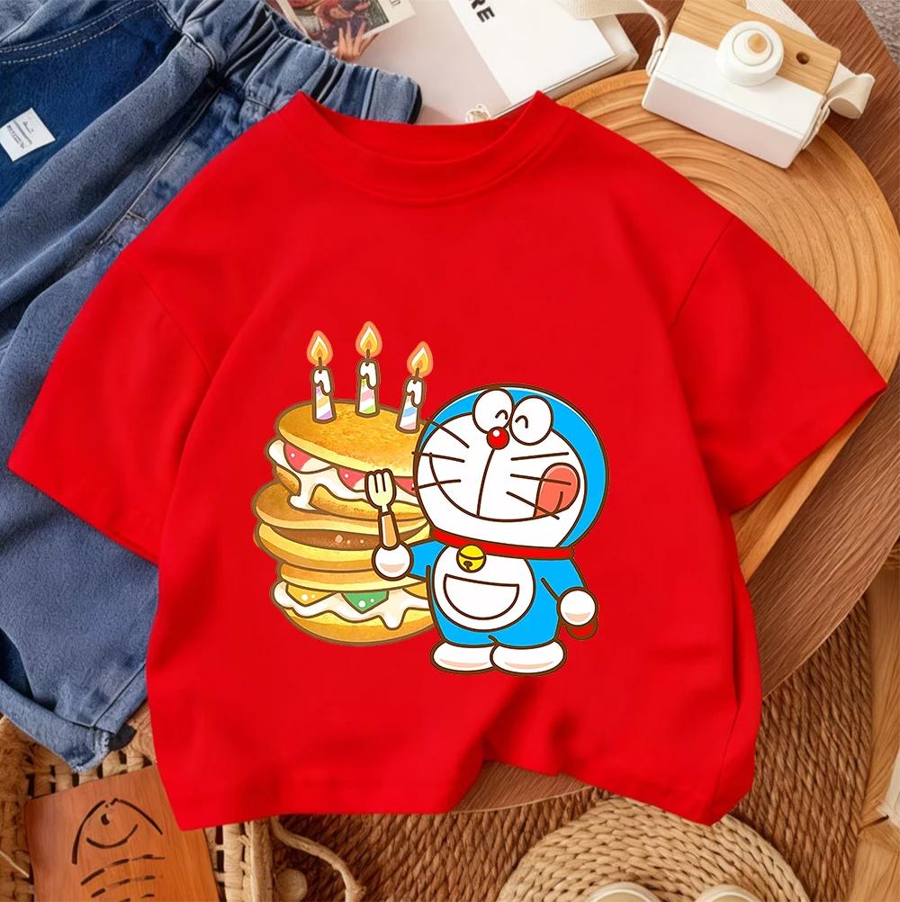 2026 Summer T-Shirt Doraemon Fashion Print Casual Daily Street Style