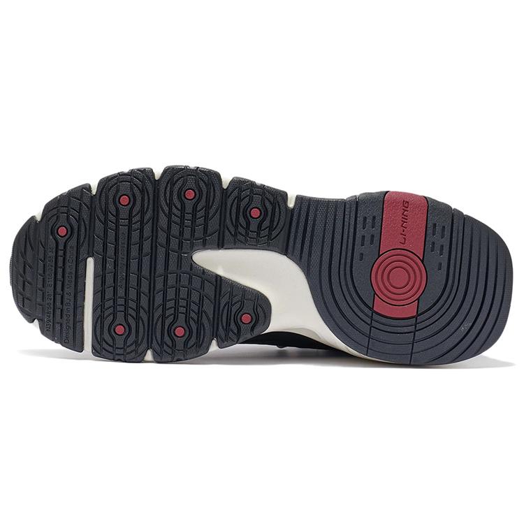 Li Ning Warm Front Trendy Leather Cushioning Slip Resistant Abrasion Resistant Thermal Rebound Mid top Running Shoes AGLR239-2