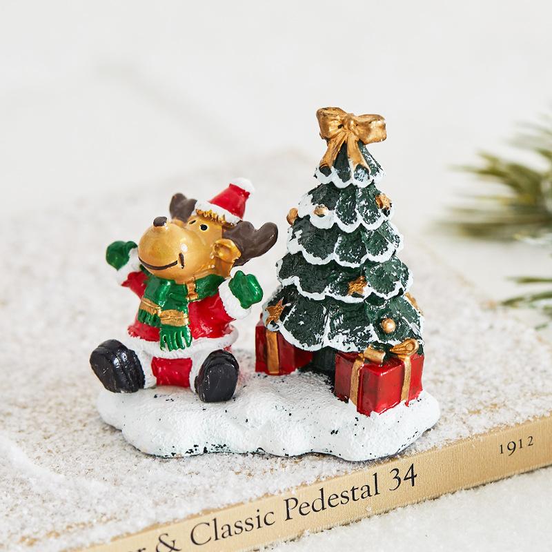 New Resin Santa Claus Small House Decoration Hotel Shopping Mall Showcase Desktop Holiday Scene Decoration