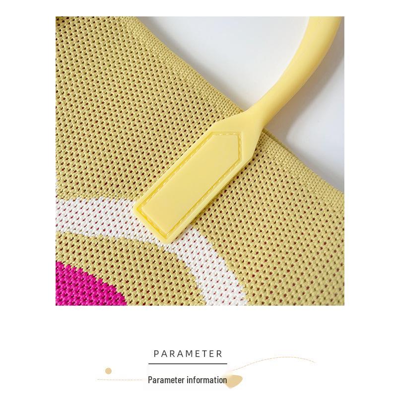 Verlaufendes Herz Strick-Umhängetasche für Damen, Große Kapazität, Kleine quadratische Form, Perfekt zum Ausgehen und Tragen von Essentials.