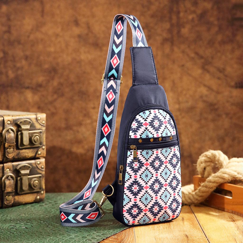 European and American Amazon Independent Station TK Aztec Bohemian Style Chest Bag Cross Shoulder Single Shoulder Women's Bag