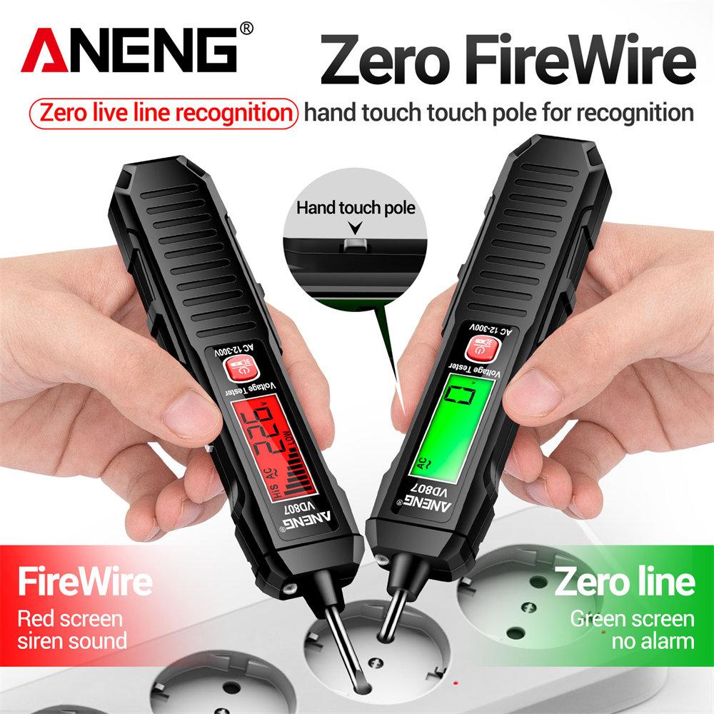 ANENG VD807 One-word Electric Pen Tester NCV Sensor AC 12-300V Non-contact Wire Detector Tools  Induction Portable 50/60Hz Smart
