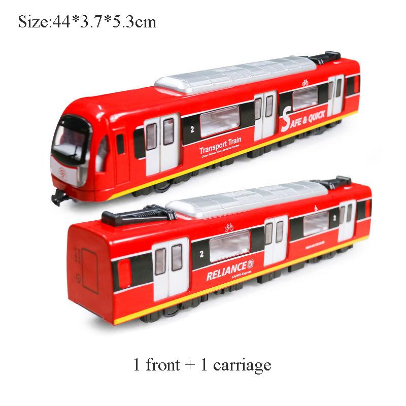 Large Simulation Alloy Train Model City Metal Diecast Subway Sound And Light Pull Back Car Kids Toy Boy Gift
