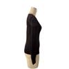 Women Solid Patchwork Deep V Neck Long Sleeve Knit Chiffon Blouse Top
