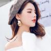 Boucles d'oreilles clous rétro en métal ajouré boucles d'oreilles rondes géométriques boucles d'oreilles longues polyvalentes à la mode européennes et américaines tendance simple