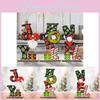Delightful Christmas Wooden Rudolph Decoration With Joyful Holiday Prints