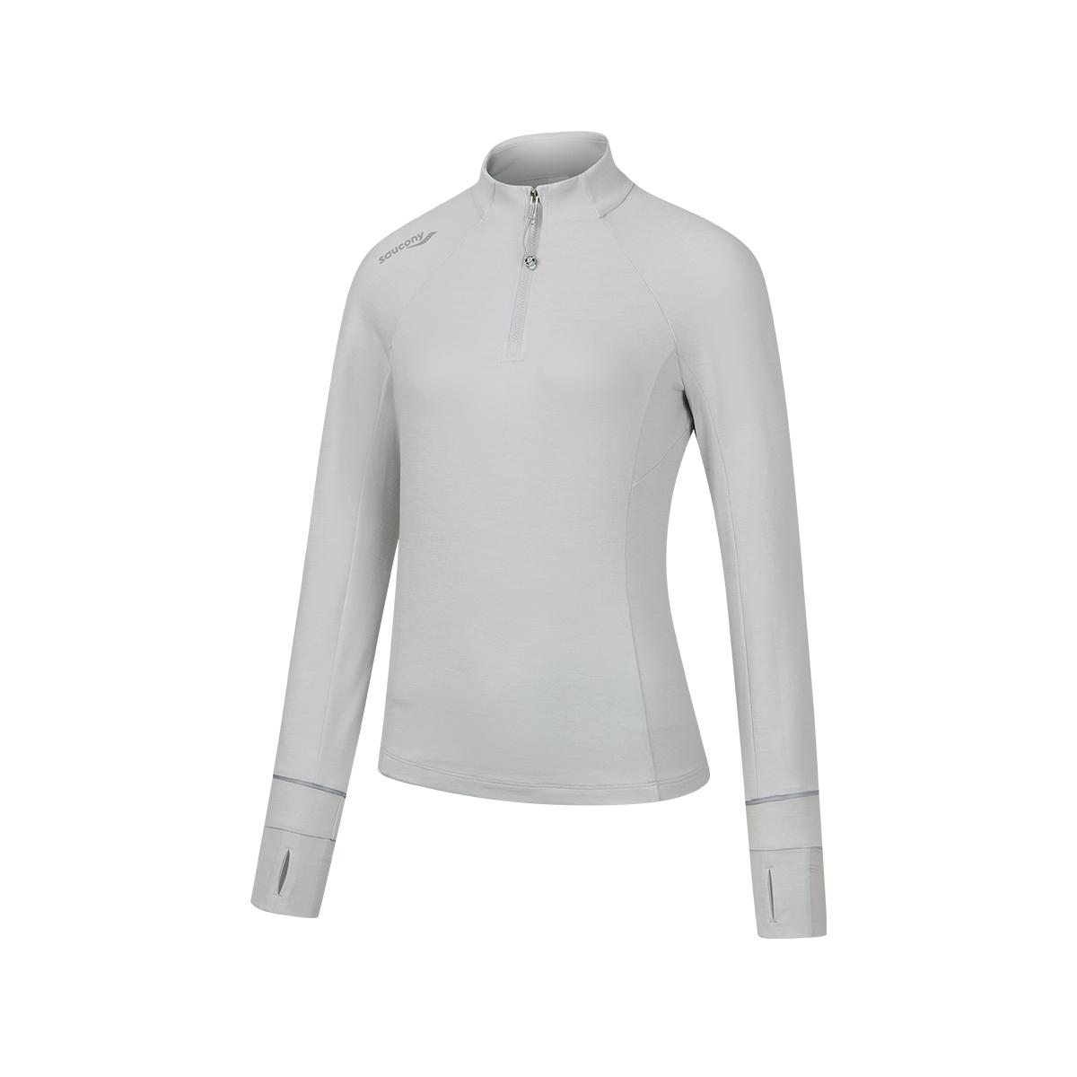 SAUCONY Оригинальная сверхлегкая удобная футболка-пуловер с воротником-стойкой и длинным рукавом, унисекс, топы SA1250HZ11L-GR095 S